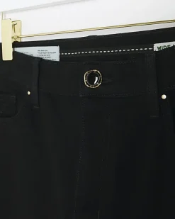 River Island High Rise Wide Leg Jeans Black Outlet
