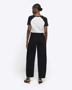 River Island High Waisted Barrell Jeans Black Best