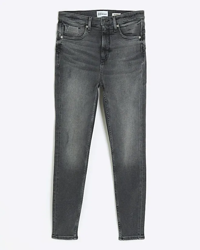 River Island high waisted bum sculpt skinny jeans Black Outlet
