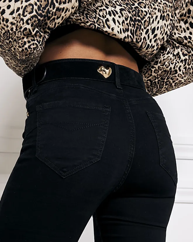 River Island high waisted bum sculpt skinny jeans Black New