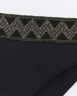 River Island high waisted embellished bikini bottoms Black Fashion