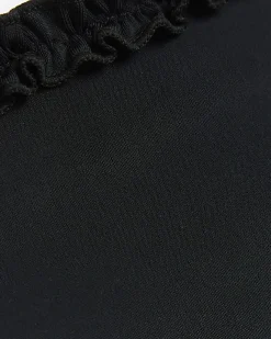 River Island high waisted frill bikini bottoms Black Outlet