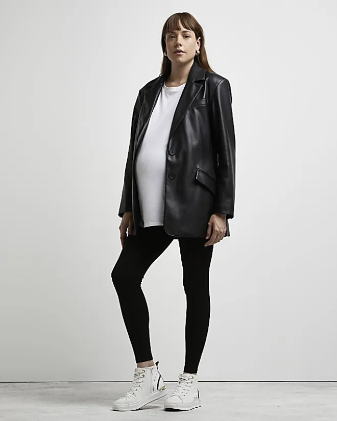 River Island high waisted maternity leggings Black Hot