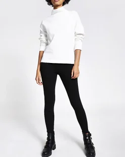 River Island high waisted Ponte leggings Black New