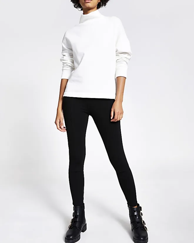 River Island high waisted Ponte leggings Black New
