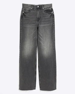 River Island high waisted relaxed straight fit jeans Black Best