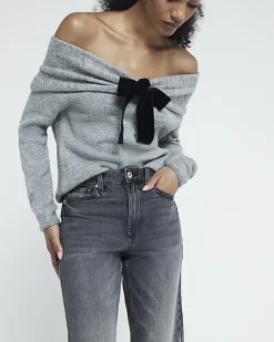 River Island high waisted relaxed straight fit jeans Black Best