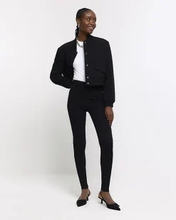 River Island high waisted skinny jeans Black New