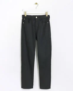 River Island high waisted slim coated jeans Black Outlet