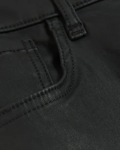 River Island high waisted slim coated jeans Black Outlet