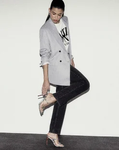 River Island high waisted stove pipe straight jeans Black Sale