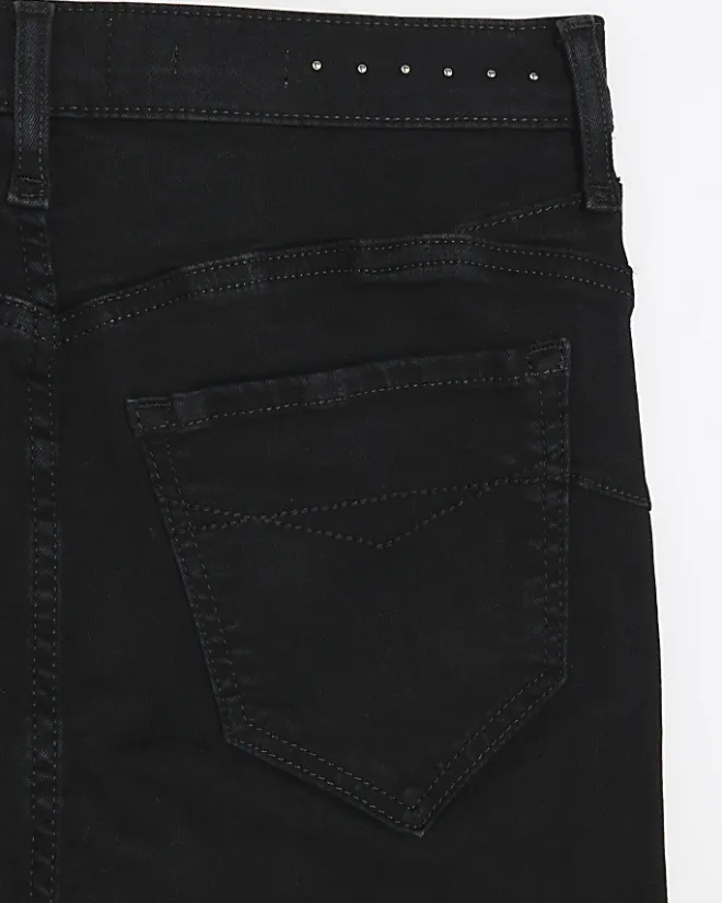 River Island high waisted stud skinny jeans Black Online