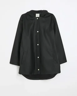 River Island hooded rain coat Black Hot
