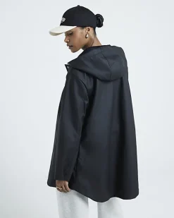 River Island hooded rain coat Black Hot