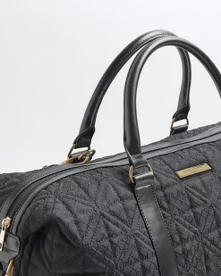 River Island jacquard RI monogram travel bag Black Discount