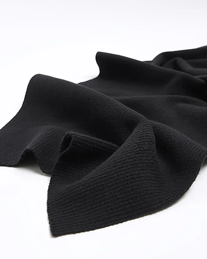 River Island knitted scarf Black Outlet