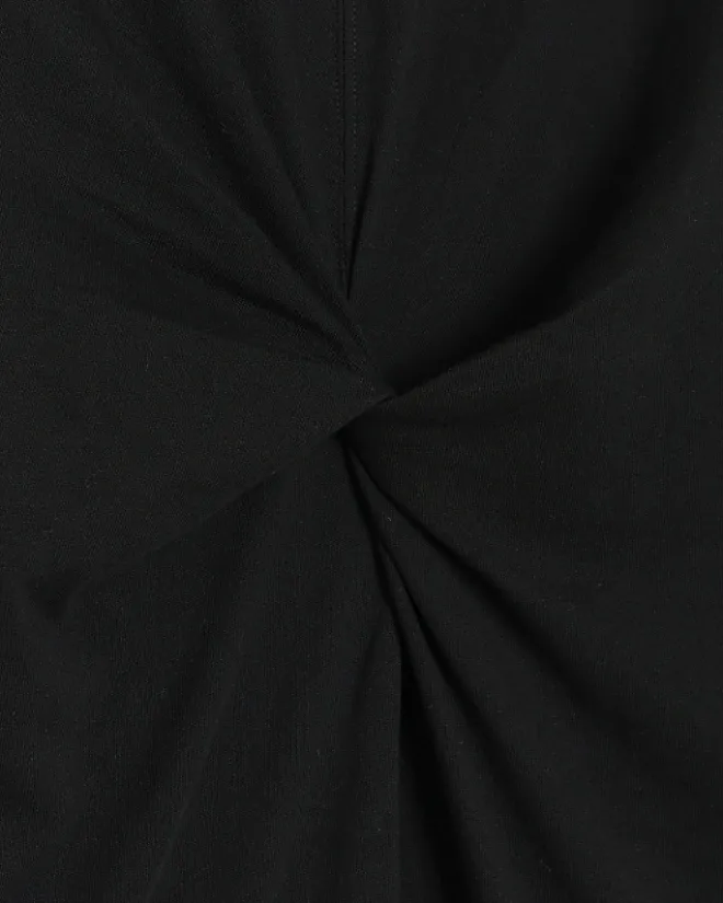 River Island knot long sleeve t-shirt midi dress Black Clearance