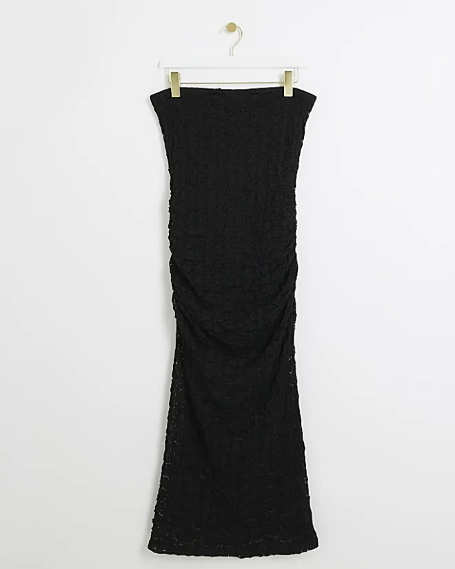 River Island lace bandeau bodycon midi dress Black Best