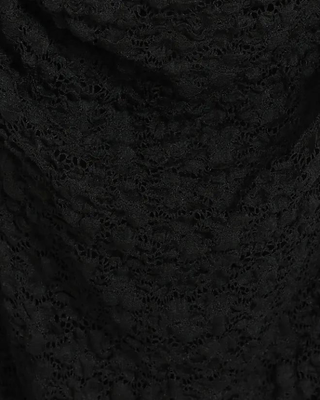 River Island lace bandeau bodycon midi dress Black Best