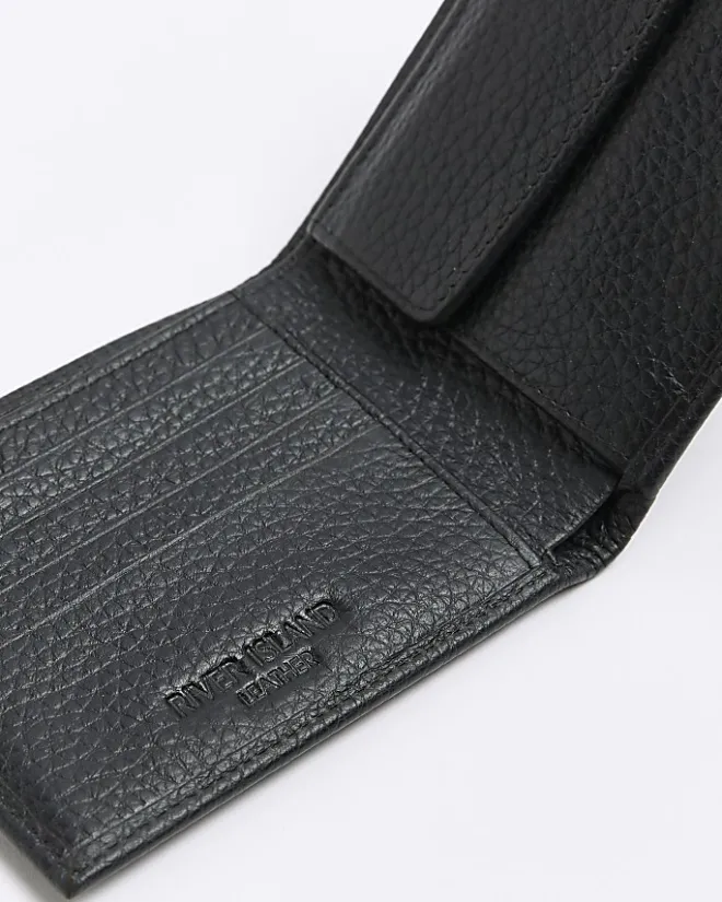 River Island leather pebbled wallet Black Hot