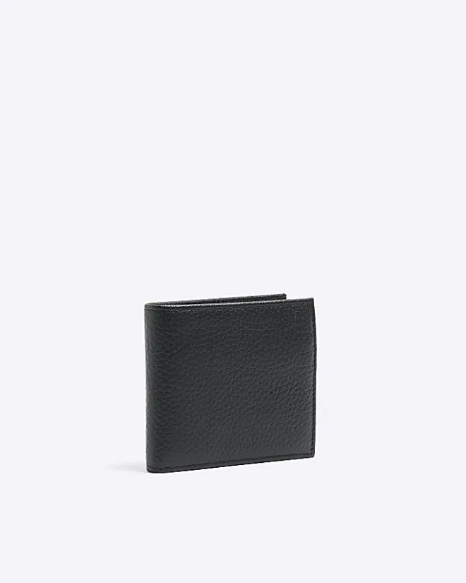 River Island leather pebbled wallet Black Hot
