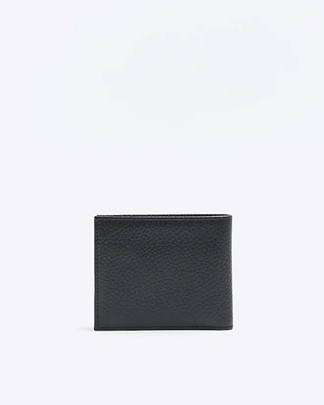 River Island leather pebbled wallet Black Hot