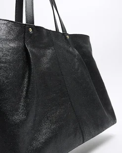 River Island leather shopper bag Black Sale