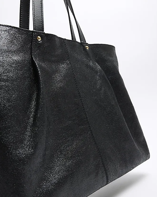 River Island leather shopper bag Black Sale