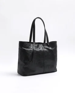 River Island leather shopper bag Black Sale