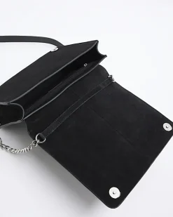 River Island leather studded cross body bag Black Online