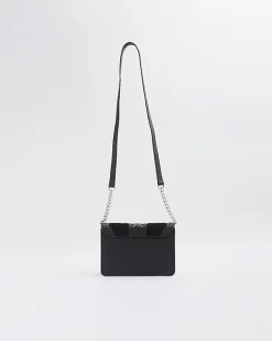 River Island leather studded cross body bag Black Online