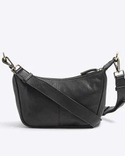 River Island leather weave cross body bag Black Best