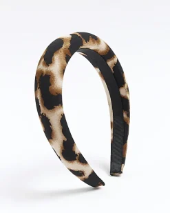 River Island leopard print head band Black Clearance