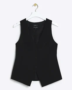 River Island longline waistcoat Black Best