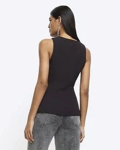 River Island longline waistcoat Black Best