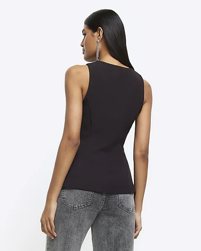 River Island longline waistcoat Black Best