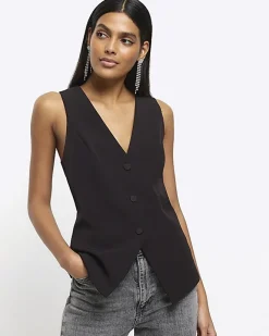 River Island longline waistcoat Black Best