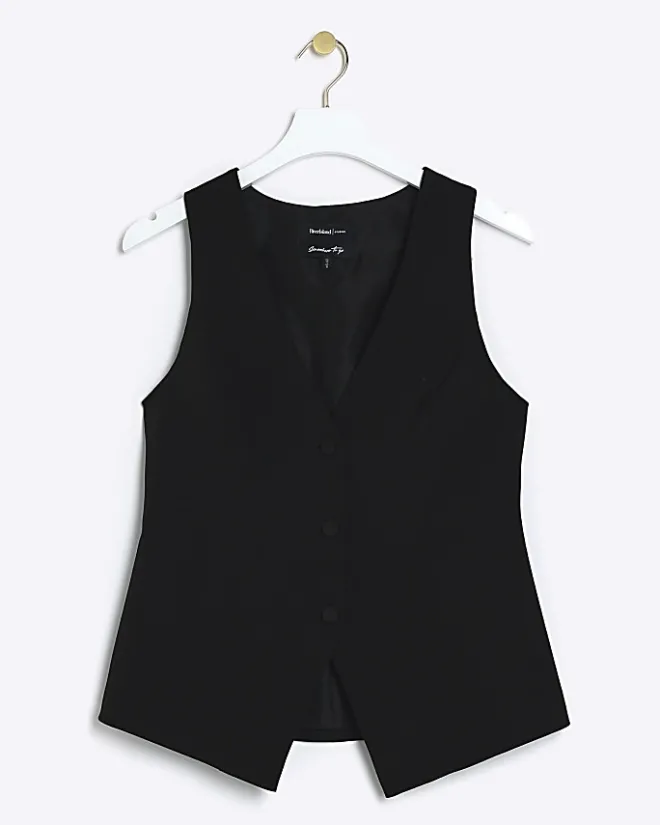 River Island longline waistcoat Black Best