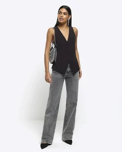 River Island longline waistcoat Black Best