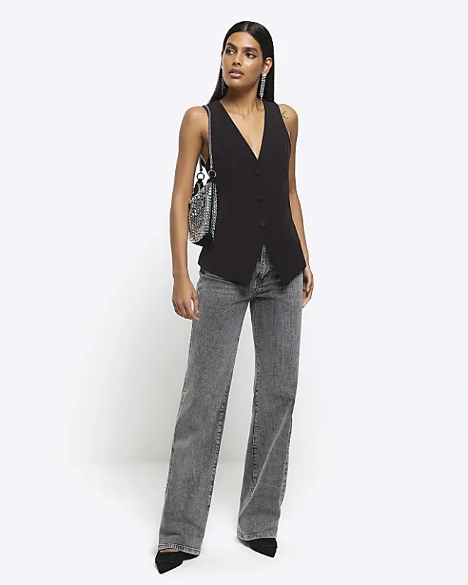 River Island longline waistcoat Black Best