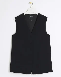 River Island longline waistcoat Black New