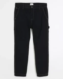 River Island loose fit carpenter jeans Black Discount