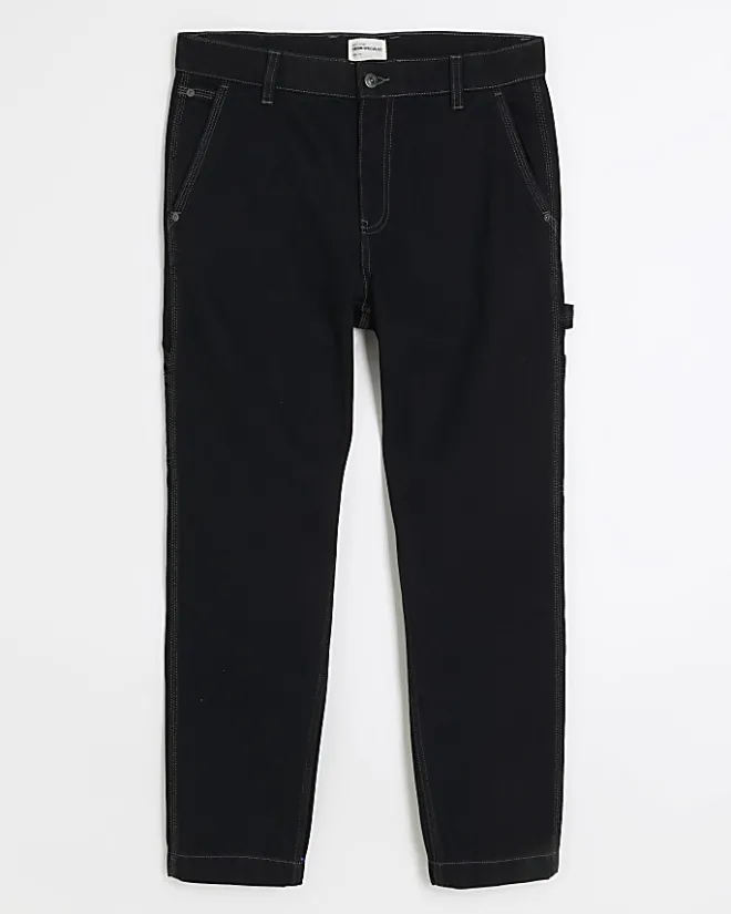 River Island loose fit carpenter jeans Black Discount