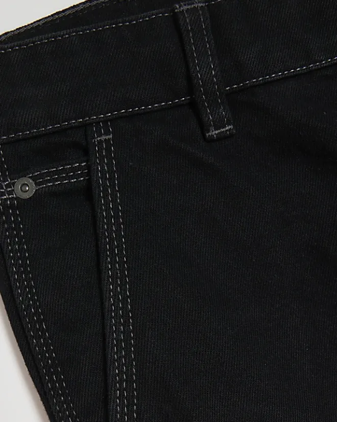 River Island loose fit carpenter jeans Black Discount