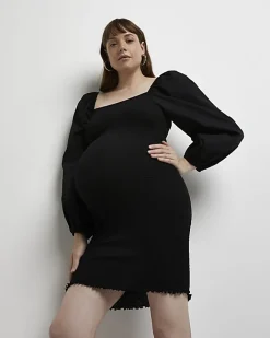 River Island maternity bodycon mini dress Black Fashion