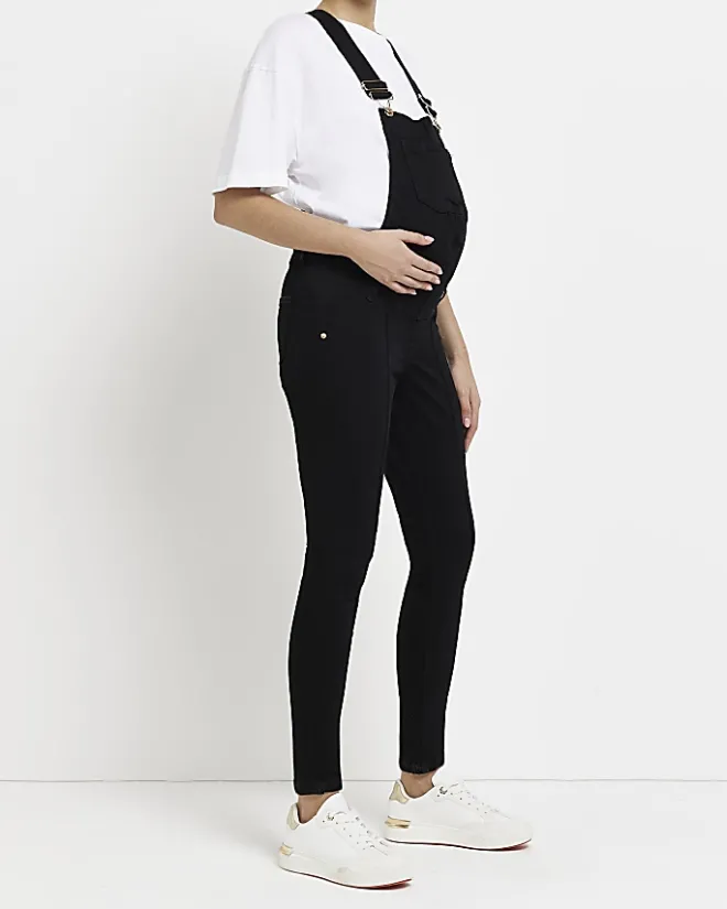 River Island maternity denim dungarees Black Online