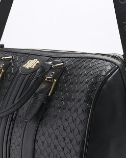 River Island medium embossed RI monogram travel bag Black Online