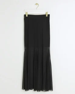 River Island mesh maxi skirt Black Online