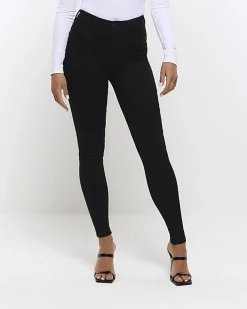 River Island mid rise jeggings Black New