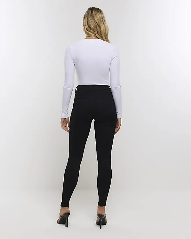 River Island mid rise jeggings Black New